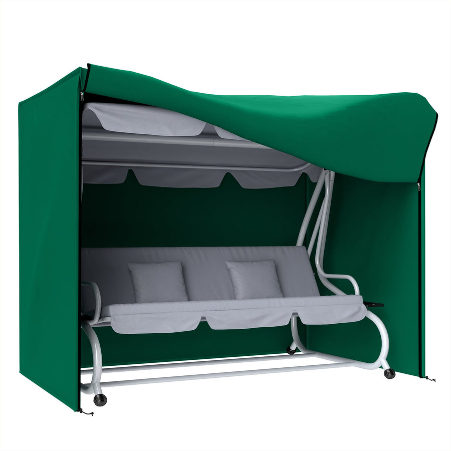 Outsunny 3 Seater Garden Swing Cover, Windproof and Anti-UV - Green