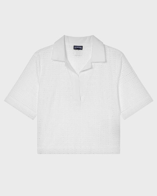 Vilebrequin - Women Geometric Broderie Anglaise Shirt - Cover-up - Fallon - White - Size L