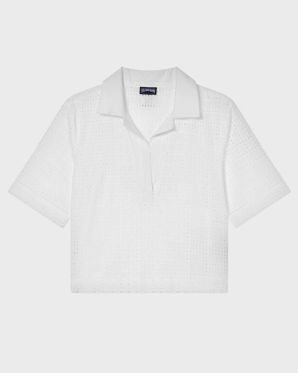Vilebrequin - Women Geometric Broderie Anglaise Shirt - Cover-up - Fallon - White - Size L