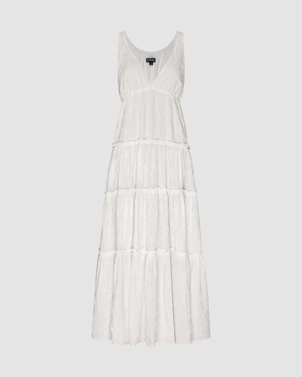 Vilebrequin - Women Long Viscose Dress Seashells - Dress - Loulou - White - Size L