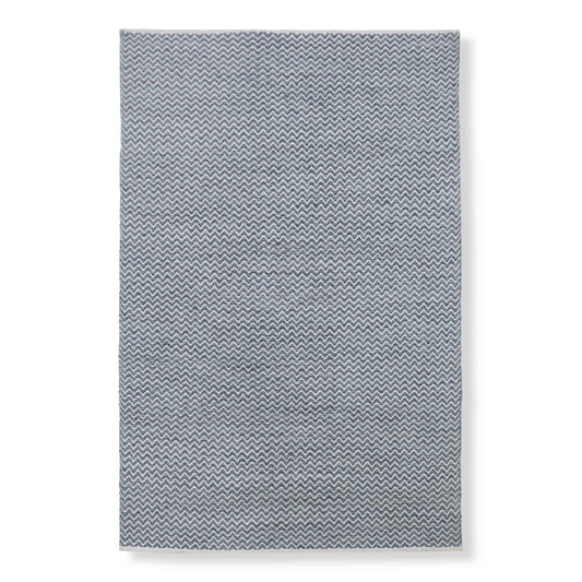 Chevron Waves - 6' x 9' / Deep Ocean Blue