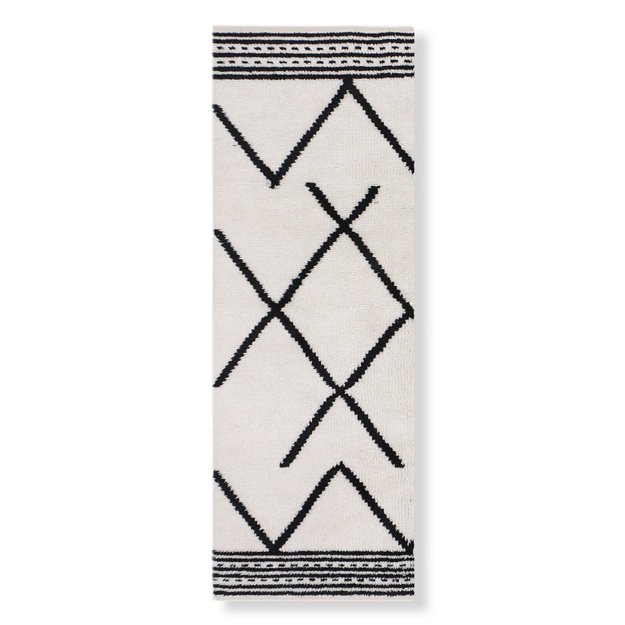 Crossing Lines Runner - 2'6" x 7' / Black Beige