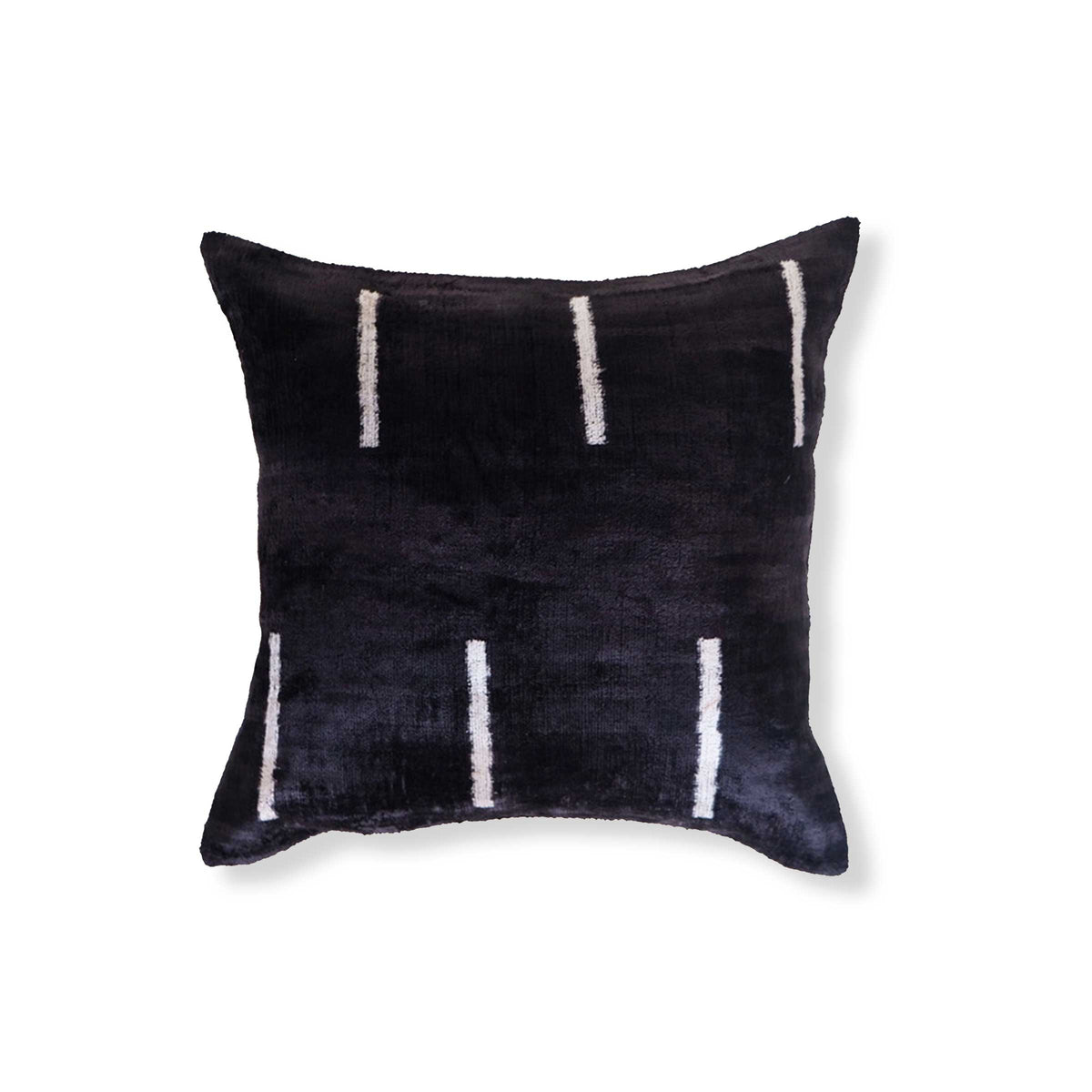 Divri Silk Ikat Pillow - 20" x 20" / Black