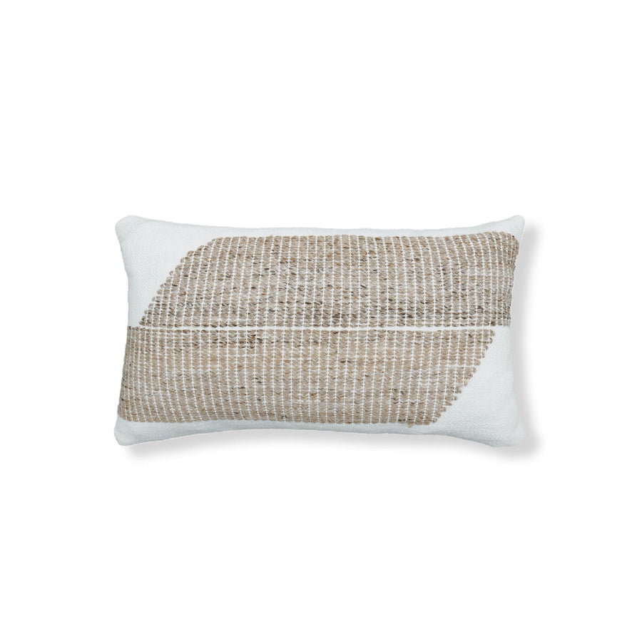 Loma Lumbar Pillow - 12" x 21" / White & Natural