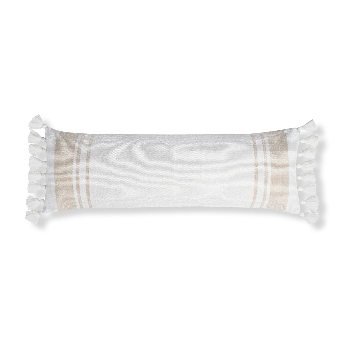 Newport Oblong Pillow - 14" x 40" / White & Natural