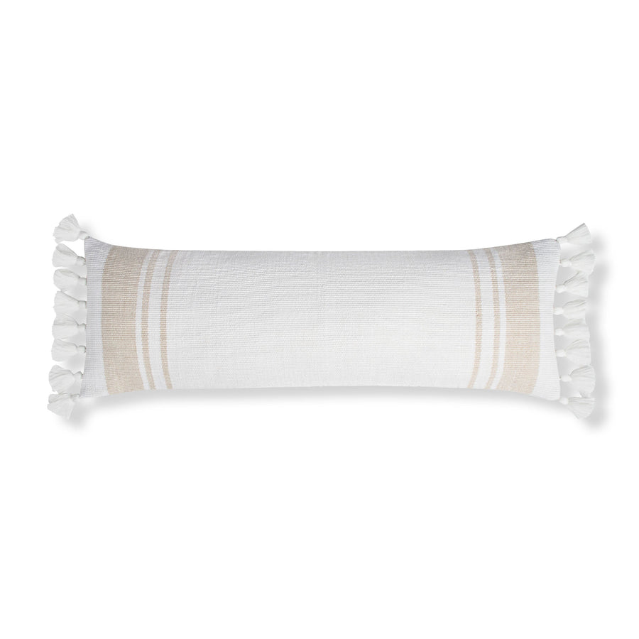 Newport Oblong Pillow - 14" x 40" / White & Natural