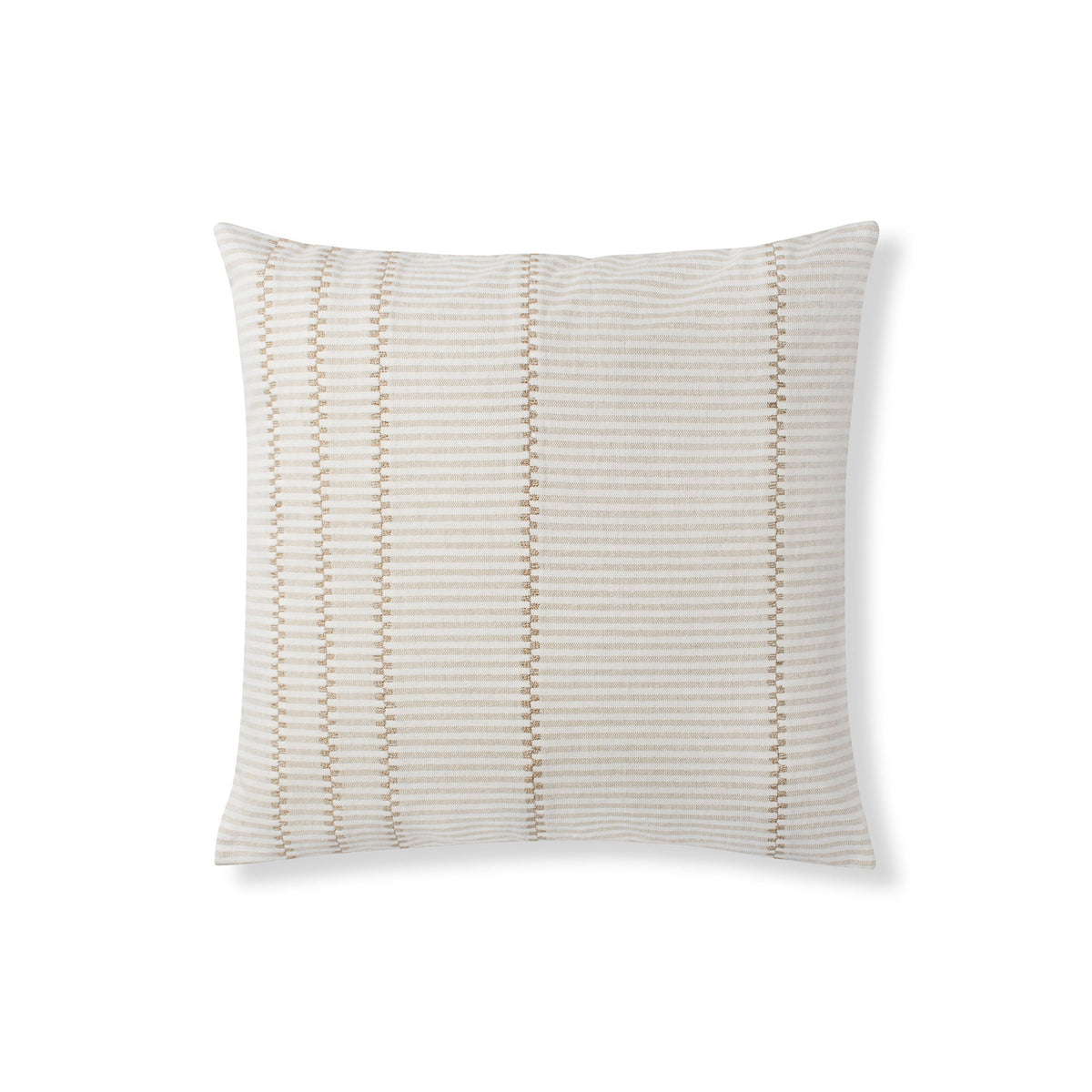 Paloma Stripe Pillow - 20" x 20" / White Beige Stripe