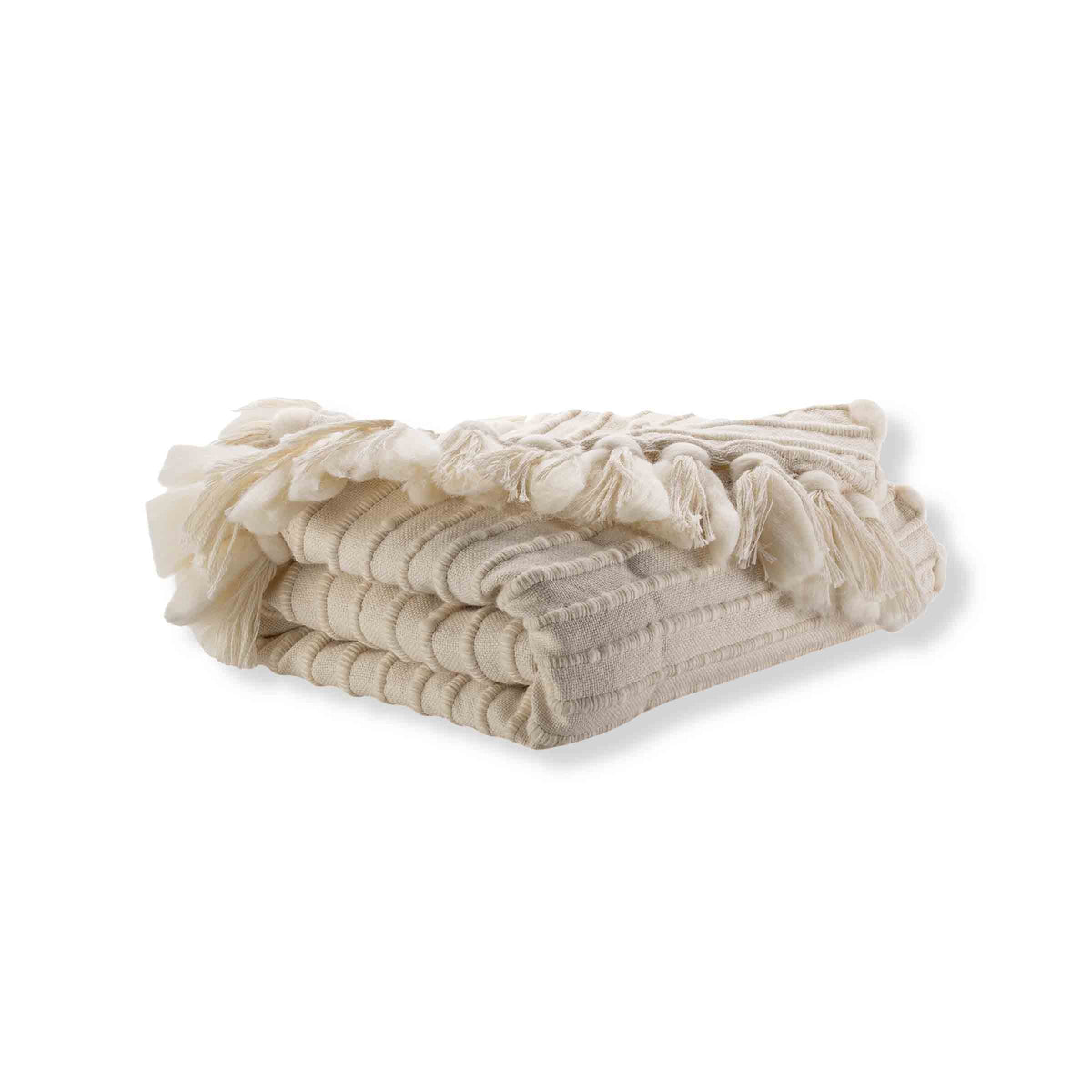 Tillie Chunky Wool Throw - 50" x 70" / Ivory