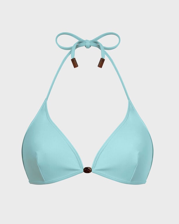Vilebrequin - Women Halter Bikini Top Pearl Detail Solid - Swimwear - Flette - Blue - Size XL