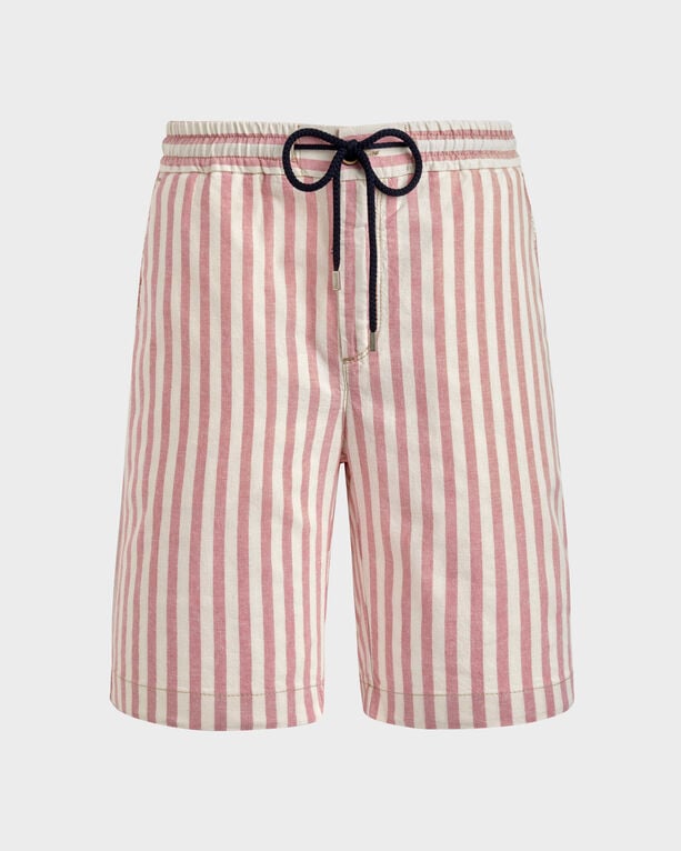 Vilebrequin - Men Striped Cotton Linen Bermuda Shorts - Bermuda - Levant - Pink - Size 40