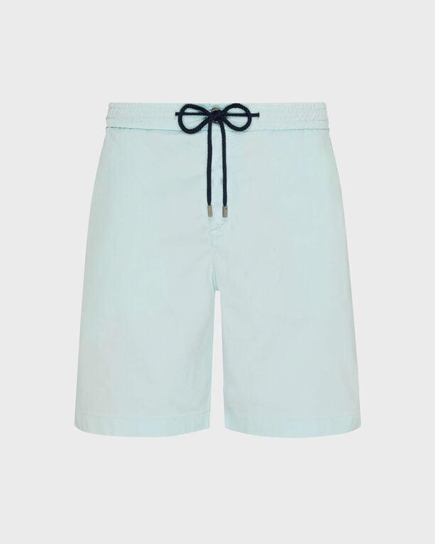 Vilebrequin - Men Tencel And Cotton Bermuda Shorts Satin - Bermuda - Levant - Blue - Size 42