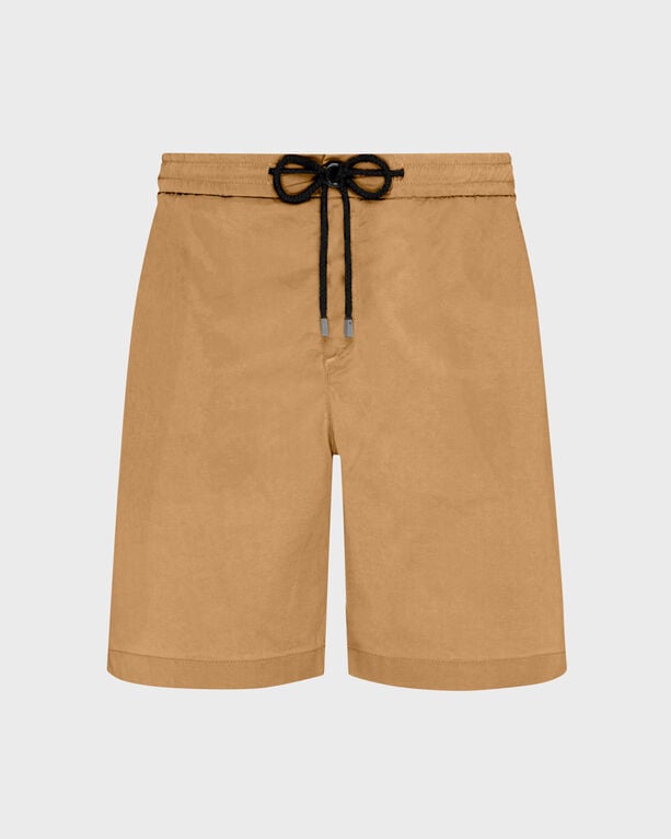 Vilebrequin - Men Tencel And Cotton Bermuda Shorts Satin - Bermuda - Levant - Brown - Size 34