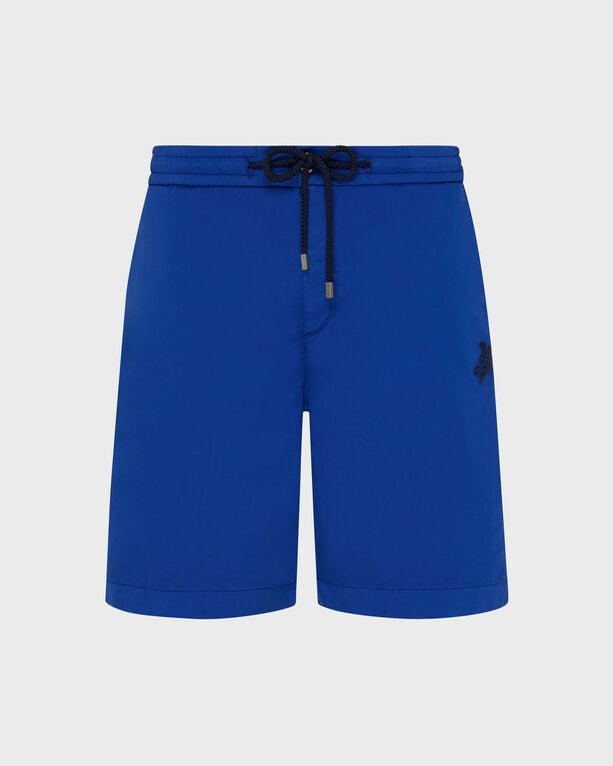 Vilebrequin - Men Cotton Stretch Bermuda Shorts Turtle - Bermuda - Levant - Blue - Size 30