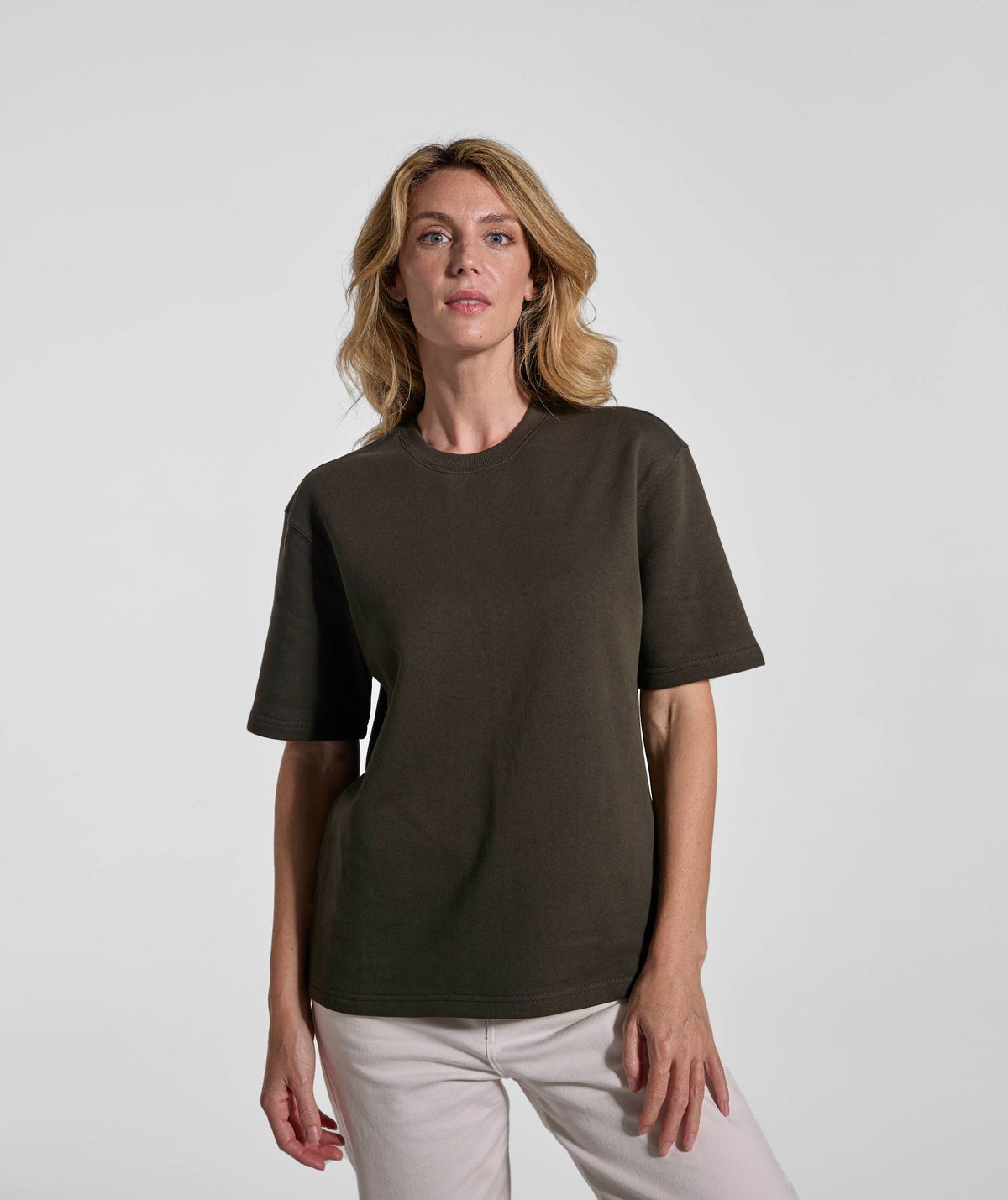 Ladies Fleece Tee - Dark Olive