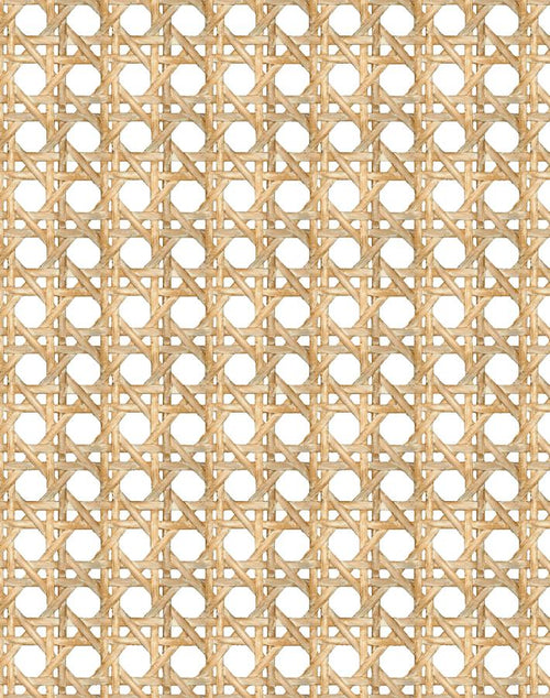 'Faux Large Caning' Wallpaper by Wallshoppe - Wicker - Removable / 26 in. x 4.5 ft.