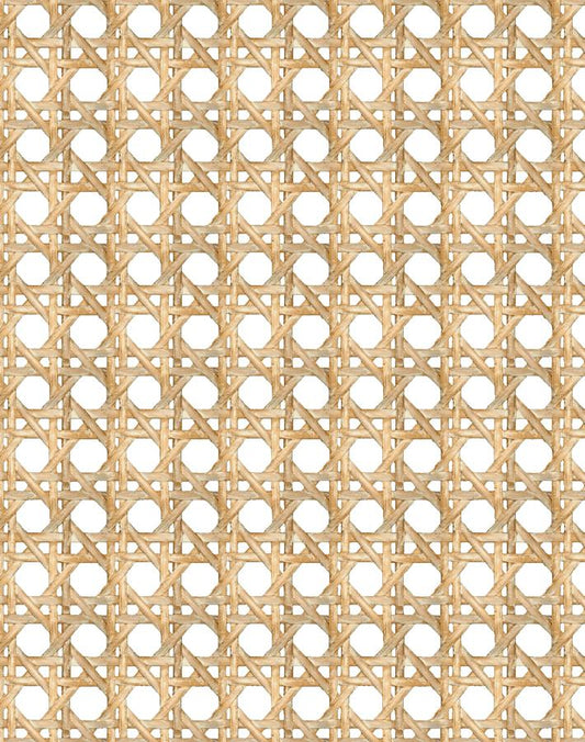 'Faux Large Caning' Wallpaper by Wallshoppe - Wicker - Removable / 26 in. x 4.5 ft.