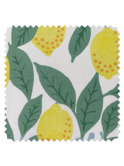 'Lemons' Linen Fabric by Nathan Turner - Natural - LINEN / YARD