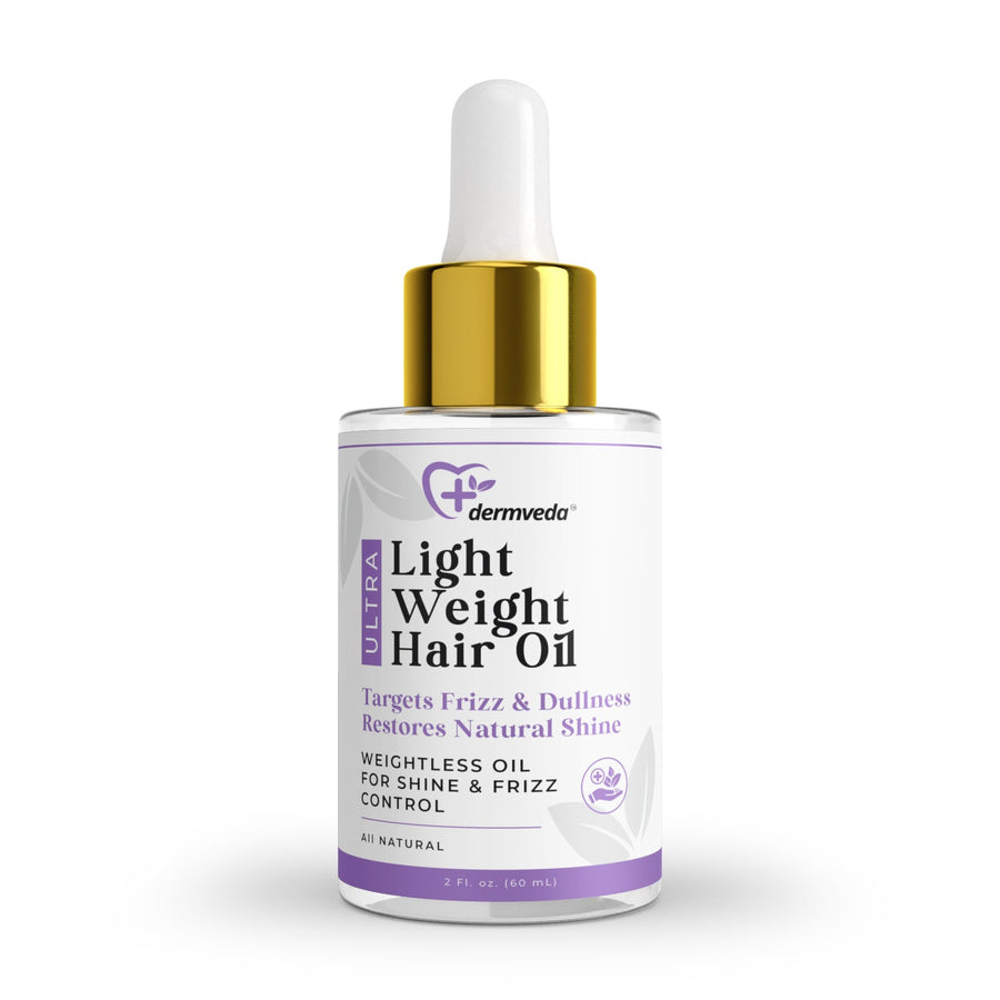 Dermveda Ultra-Light Weight Hair Oil, Lightweight Hair Oil For Shine And Frizz Control, 2 Fl Oz