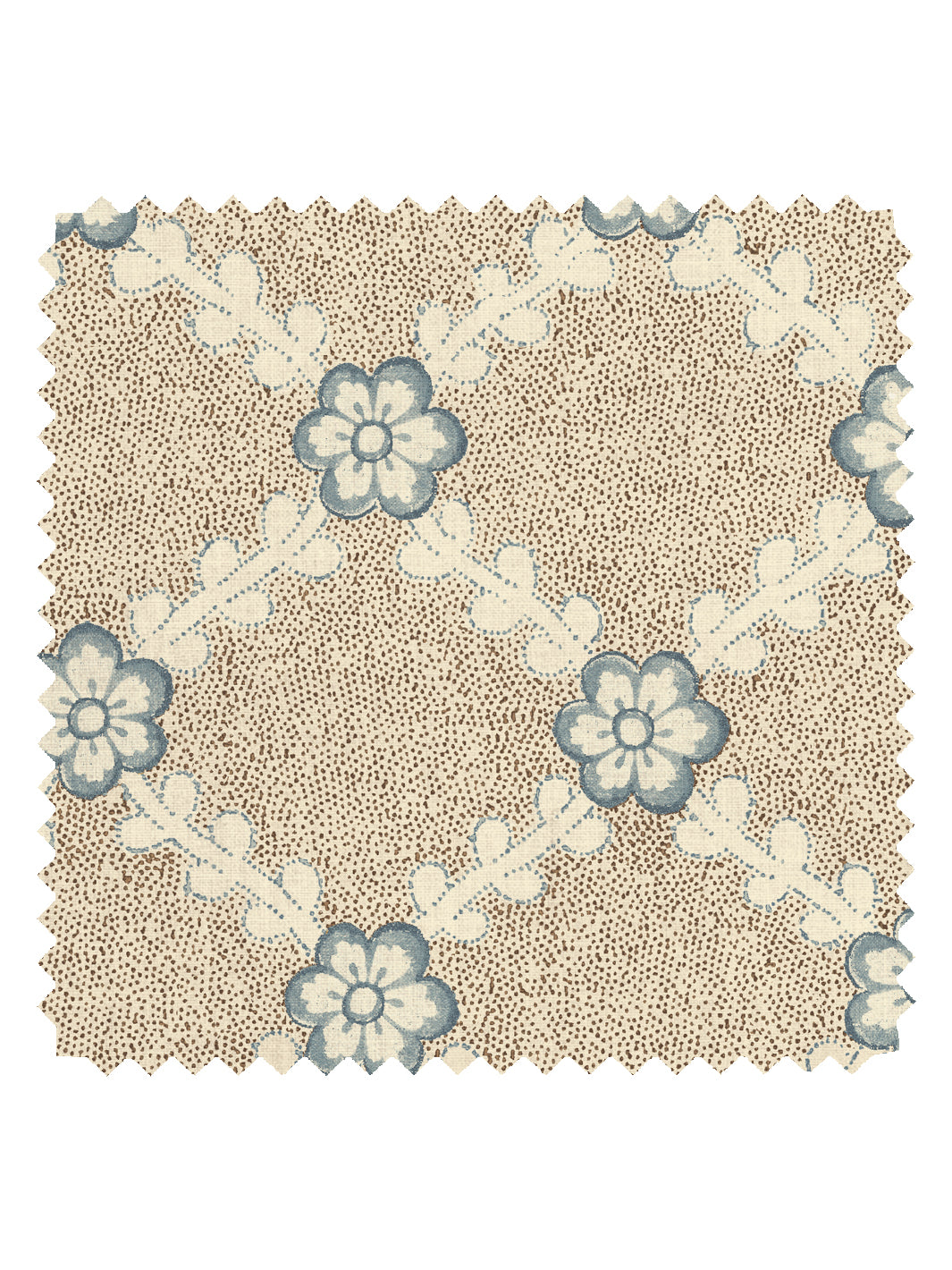 'Lucia' Tea Stained Linen Fabric by Nathan Turner - Brown Blue - LINEN / YARD