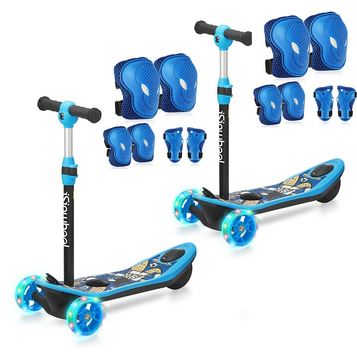 isinwheel M3 3 Wheel Kids Electric Scooter for girl aged 3-12 - 2 * Blue / 🎁6 in 1 Protective Gear Set