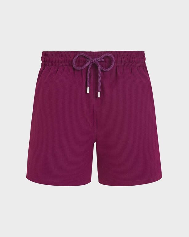 Vilebrequin - Men Micro-perforated Ultra-light And Packable Swim Shorts Solid - Swimwear - Mahina - Purple - Size XXXL