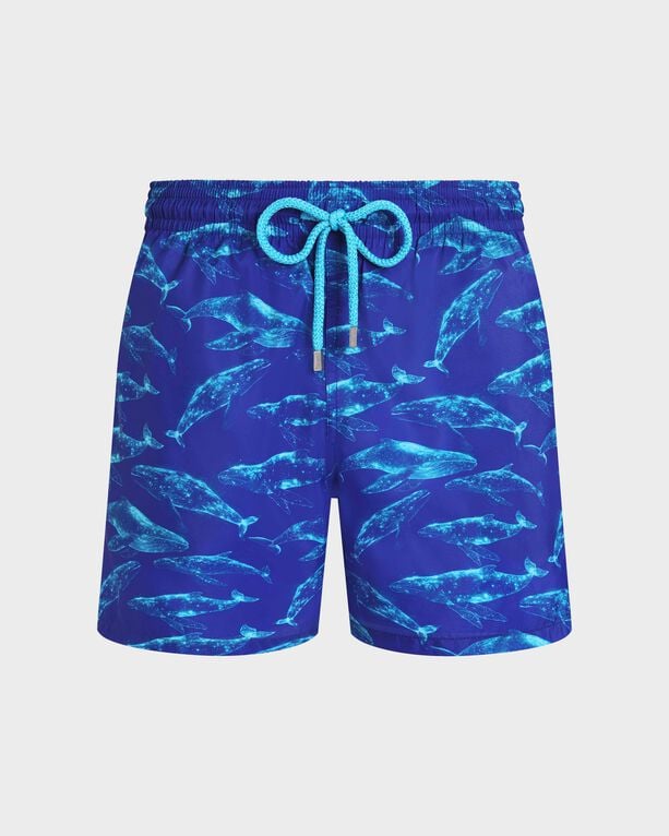 Vilebrequin - Men Ultra-light And Packable Swim Shorts Sparkling Whales - Swimwear - Mahina - Blue - Size XXXL