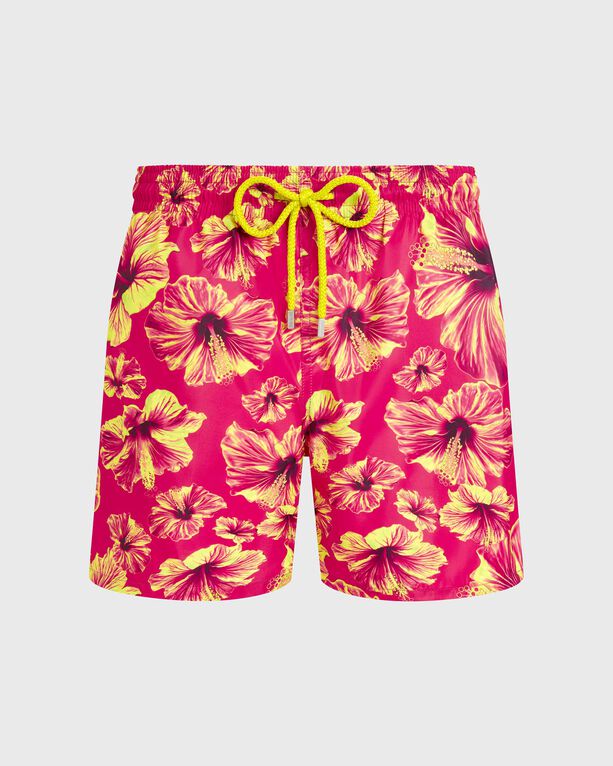 Vilebrequin - Men Ultra-light And Packable Swim Shorts Macro Hibiscus - Swimwear - Mahina - Pink - Size XXXL