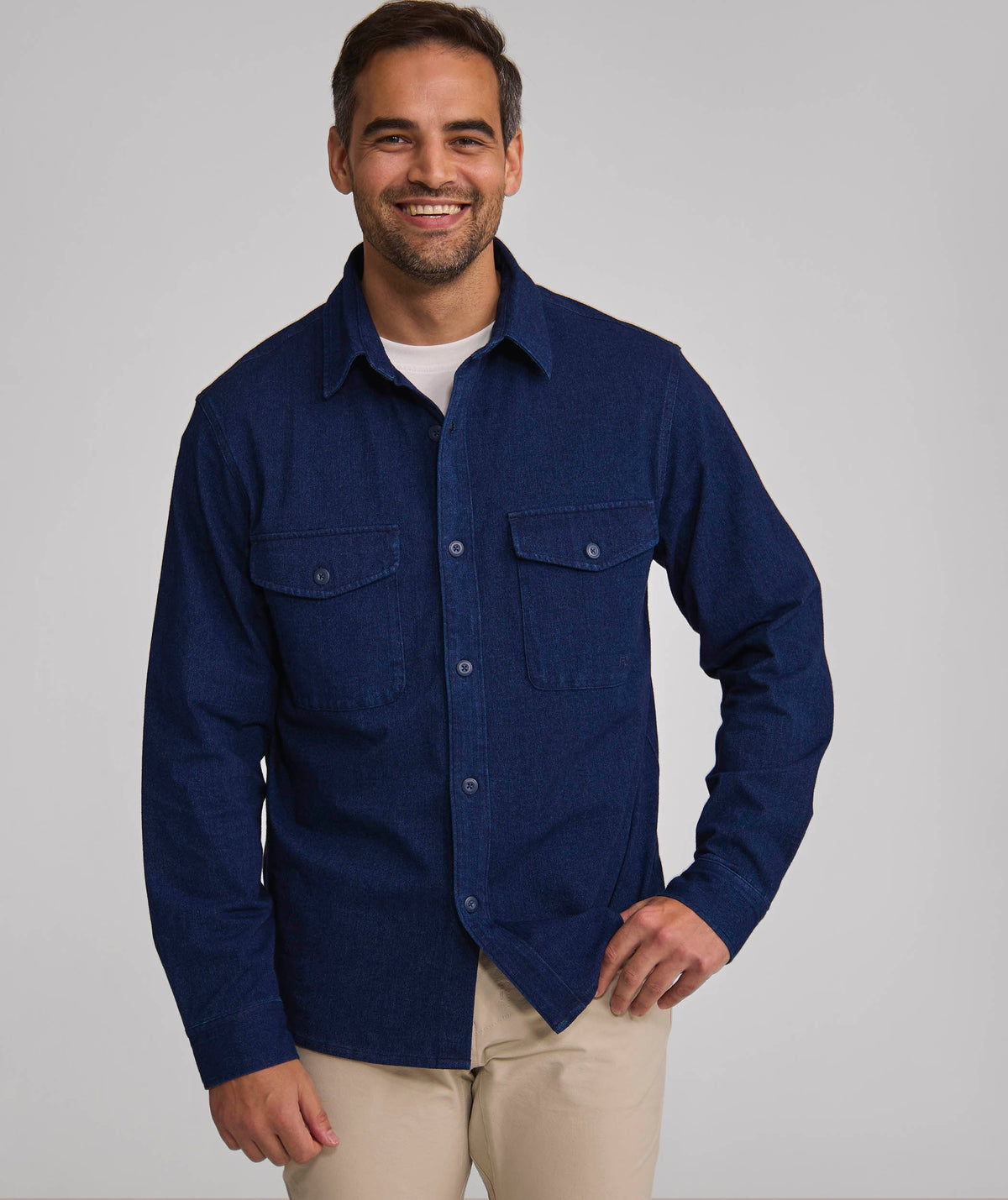 Mens Long Sleeve FreeMotion Shirt  - Indigo