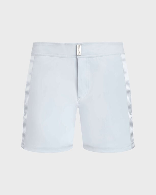 Vilebrequin - Men Flat Belt Swim Shorts Tailoring - Swimwear - Midnight - White - Size XXXL