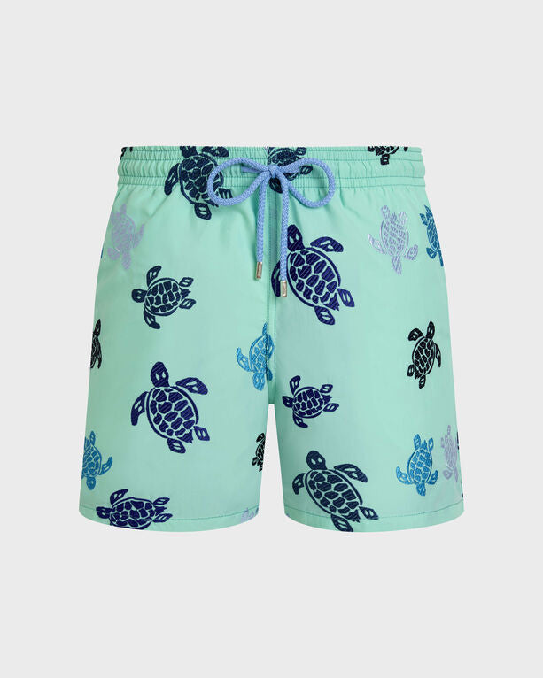 Vilebrequin - Men Embroidered Swim Shorts Ronde Des Tortues - Limited Edition - Swimwear - Mistral - Green - Size XXXL