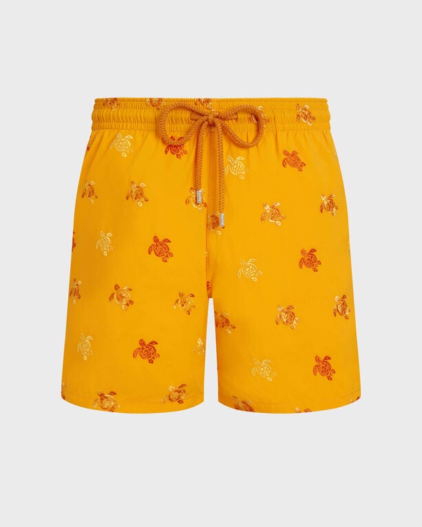 Vilebrequin - Men Embroidered Swim Shorts Micro Tortues Diagonales - Limited Edition - Swimwear - Mistral - Orange - Size 6XL