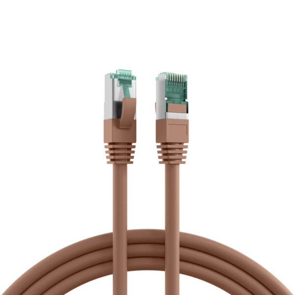 RJ45 Patchkabel Cat.6A S/FTP LSZH, braun 20m