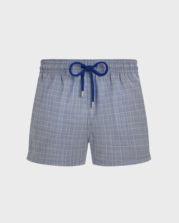 Vilebrequin - Men Ultrafine Wool Swim Shorts Prince Of Wales Check - Swimwear - Milton - Blue - Size XXXL
