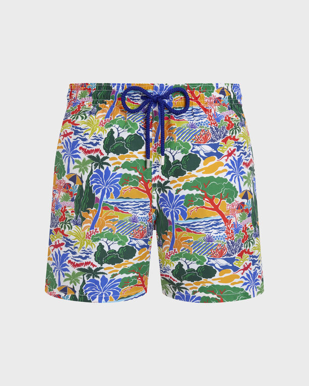 Vilebrequin - Men Swim Shorts Seaside Life - Swimwear - Moorea - White - Size XXXL