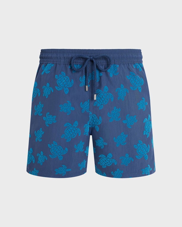 Vilebrequin - Men Swim Shorts Flocked Ronde Des Tortues - Swimwear - Moorea - Blue - Size XXXL