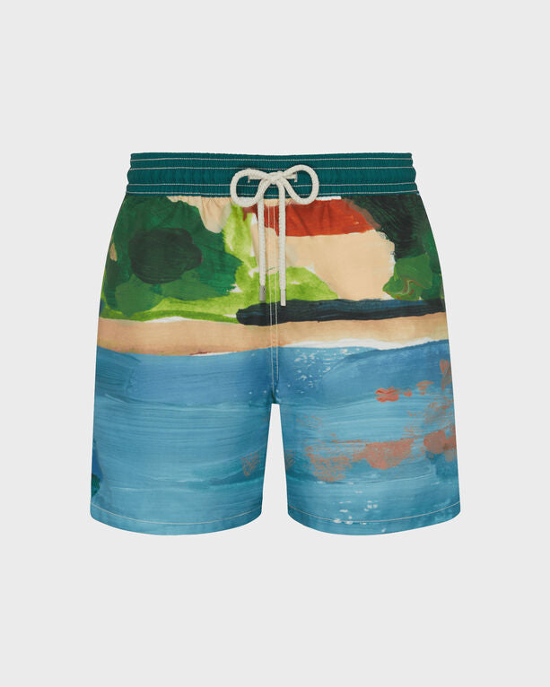 Vilebrequin - Men Swim Shorts 360 Landscape - Vilebrequin X Highsnobiety - Swimwear - Moorea - Blue - Size XXL