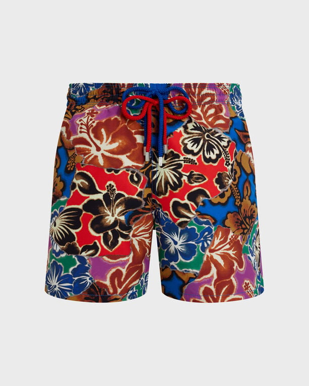 Vilebrequin - Men Swim Shorts Hawaiian Patchwork - Vbq X Palm Angels - Swimwear - Moorea - Blue - Size XS