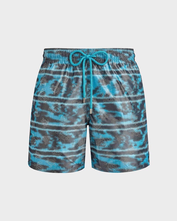 Vilebrequin - Men Silk Swim Shorts Zebra Stripes - Vilebrequin X Maison Bucol - Swimwear - Moopea - Blue - Size XXXL