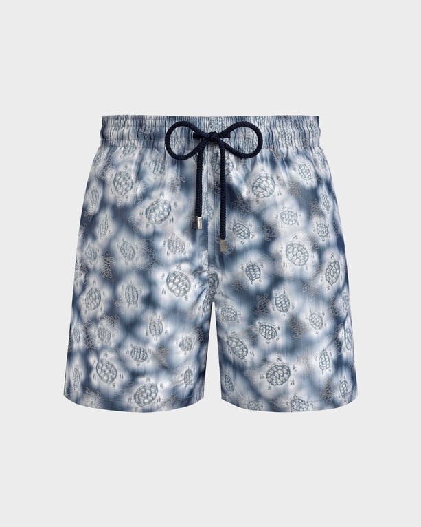 Vilebrequin - Men Silk Swim Shorts Ronde Des Tortues - Vilebrequin X Maison Bucol - Swimwear - Moopea - Blue - Size XXXL