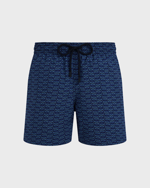 Vilebrequin - Men Wool Swim Shorts Fish Net - Swimwear - Moopea - Blue - Size XXXL