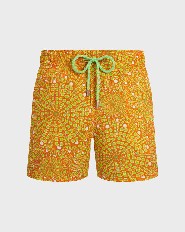Vilebrequin - Men Stretch Short Swim Shorts Mosaic Urchin - Swimwear - Monrise - Orange - Size 6XL