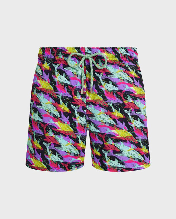 Vilebrequin - Men Stretch Short Swim Shorts Whales Offset - Swimwear - Monrise - Blue - Size XXXL