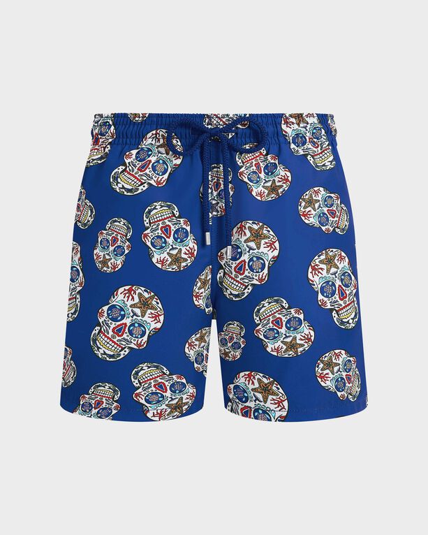 Vilebrequin - Men Stretch Swim Trunks Día De Muertos - Swimwear - Monrise - Blue - Size XL