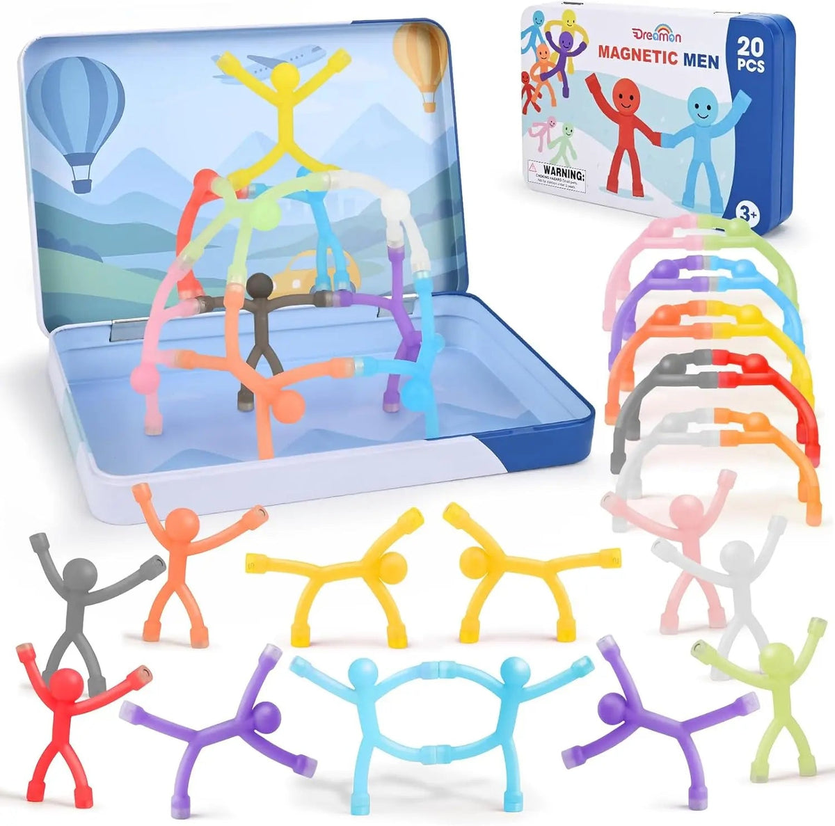 Magnetic People Figures Toys with Metal Box - 20 PCS