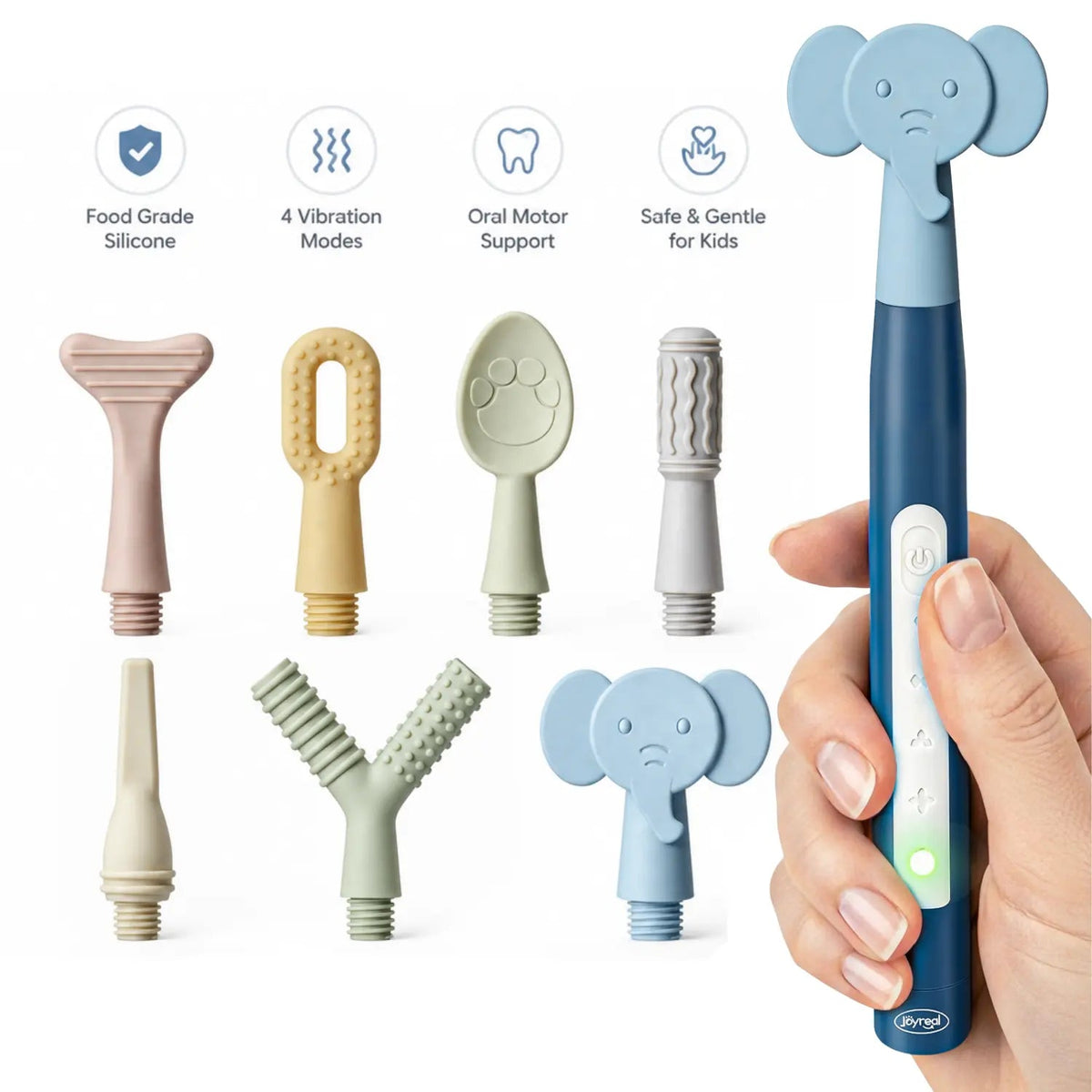 Oral Motor Sensory Tool – 4 Modes, 7 Tips SensoryBuzz Vibration Kit