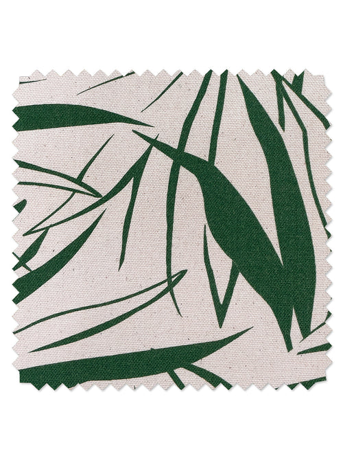 'Majesty Palm' Raw Canvas Fabric by Wallshoppe - Green on Raw Canvas - RAW CANVAS / YARD
