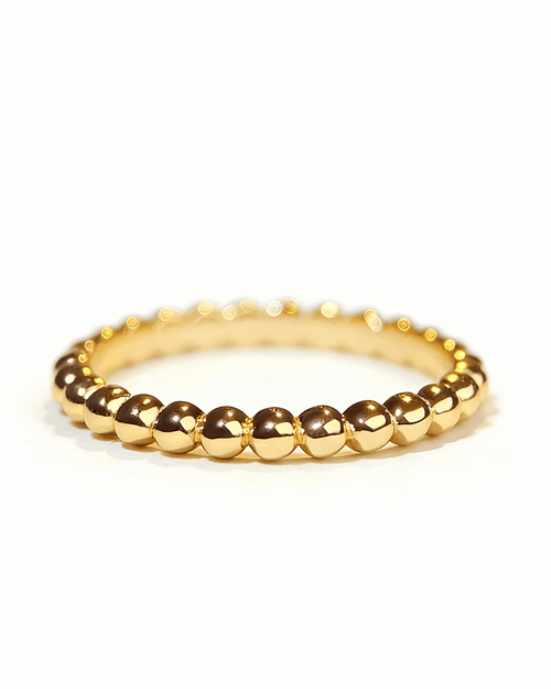 18K Gold Bead Ring