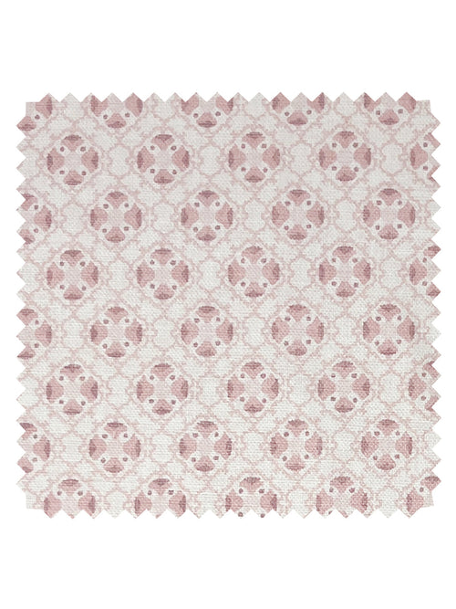 'Medallion All Over' Tea Stained Linen Fabric by Nathan Turner - Pink - LINEN / YARD