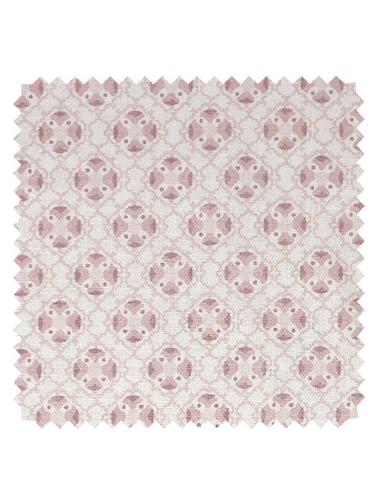 'Medallion All Over' Tea Stained Linen Fabric by Nathan Turner - Pink - LINEN / YARD