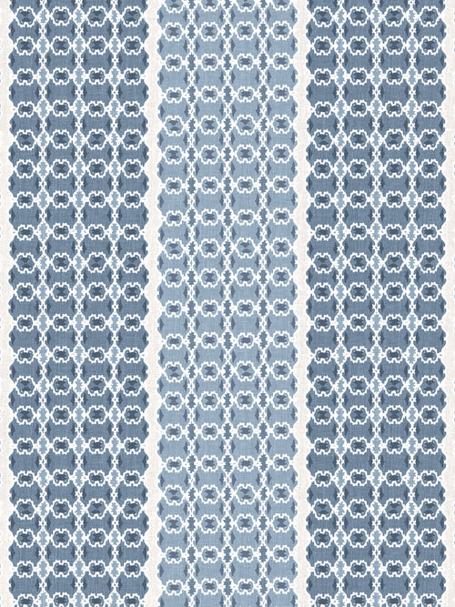 'Medallion Stripe' Wallpaper by Nathan Turner - Blues - Removable / 26 in. x 4.5 ft.